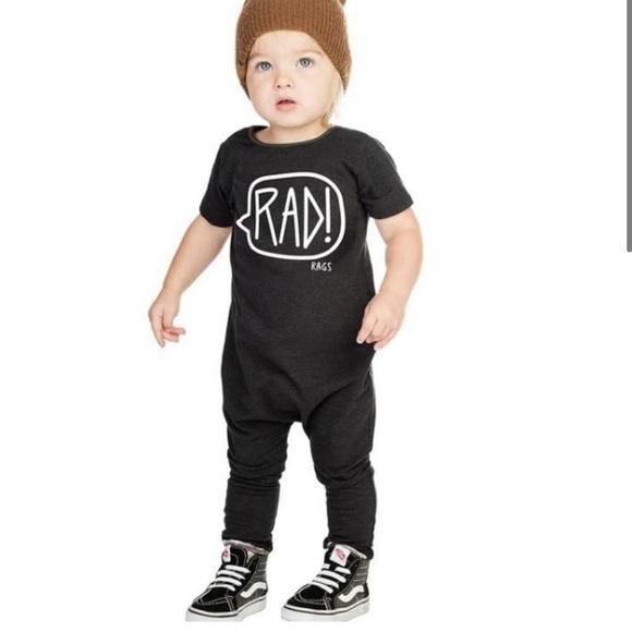 Rags to Raches Other - • Rags to Raches • Rad Romper Gray Baby 12-18